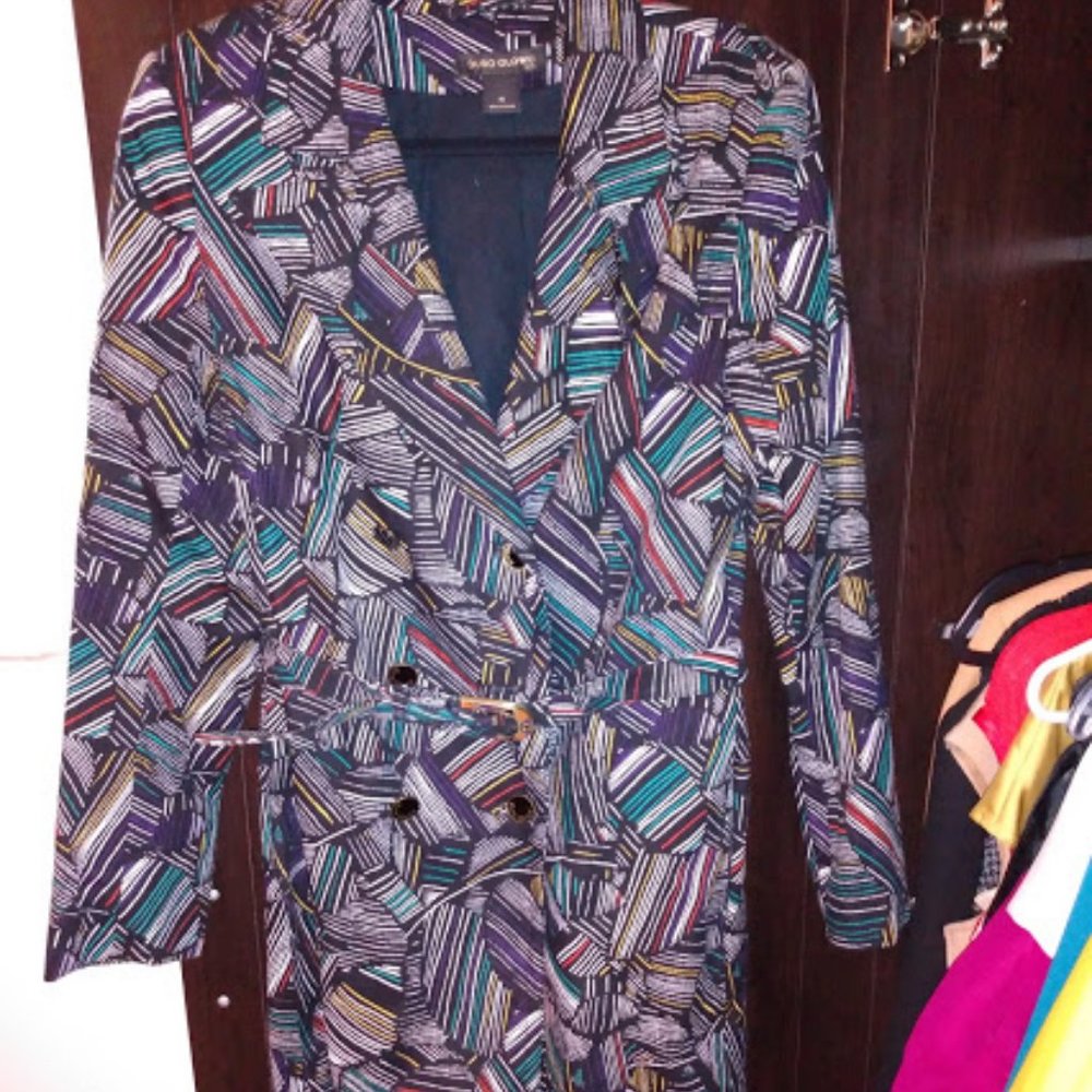 Multi colored trench coat